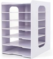 📁 songway 7 tier vertical file organizer for desk - multifunctional white desktop organizer for home, office, school - paper holder, document organizer, file holder, decorations логотип