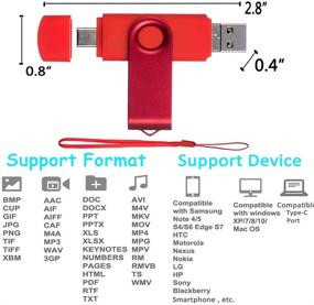 img 1 attached to Универсальный флэш-накопитель Android на 64 ГБ, 2 шт. - флэш-накопитель EASTBULL для устройств Android/Type C - идеальное средство хранения фотографий для смартфона, Mac, ПК, ноутбука (синий + красный).