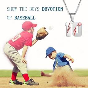 img 2 attached to 🧢 TLIWWF Inspiration Baseball Necklace: Premium Stainless Boys' Jewelry with Intricate Pendant Chain