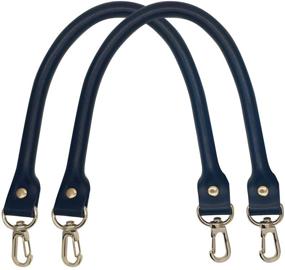 img 4 attached to 👜 Set of 2 Black Leather Shoulder Straps - 16-Inch - Ideal for Handbags, Purses, Laptop Bags, with Golden Clasp