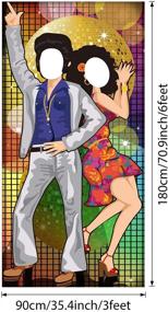 img 3 attached to 📸 Large 70's Dance Party Photo Door Banner Backdrop Props – Disco Theme Party Supplies and Decorations, Perfect Photo Backdrop for 70's Theme Parties with Ropes