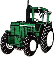 nipitshop зеленый экскаватор трактор машинка логотип мультфильм детский патч: вышитый железным аппликационным методом значок для курток, футболок и костюмов логотип