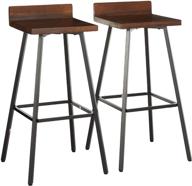 🪑 set of 2 dark brown acacia wood indoor bar stools by christopher knight home - modern, contemporary design with iron legs logo