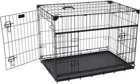 img 3 attached to 🐶 Lucky Dog 30” (S/M) Slyder Whisper Glide Sliding Door Dog Crate: Convenient 2nd Side Door, Patented Stabilizers, Removable Tray, Rubber Feet and Carrying Handle