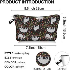 img 3 attached to 🦥 Cute Sloth Cosmetic Bag: Stylish Travel Toiletry Organizer for Women and Girls