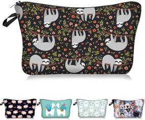 img 4 attached to 🦥 Cute Sloth Cosmetic Bag: Stylish Travel Toiletry Organizer for Women and Girls