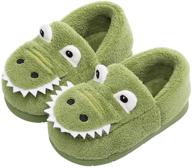 dinosaur slippers: stylish boys' shoes for toddlers' indoor bedroom comfort logo