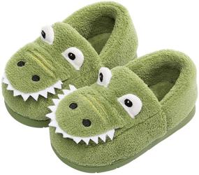 img 4 attached to Dinosaur Slippers: Stylish Boys' Shoes for Toddlers' Indoor Bedroom Comfort