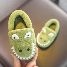 img 3 attached to Dinosaur Slippers: Stylish Boys' Shoes for Toddlers' Indoor Bedroom Comfort