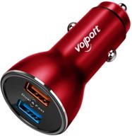 🚗 high-speed 39w usb car charger with dual rapid charging port | compatible with iphone 13 12 11 pro max mini, samsung galaxy, xiaomi, google, sony, and more | red logo