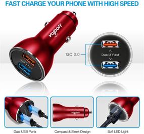 img 3 attached to 🚗 High-Speed 39W USB Car Charger with Dual Rapid Charging Port | Compatible with iPhone 13 12 11 Pro Max Mini, Samsung Galaxy, XIAOMI, Google, Sony, and More | Red