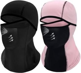 img 4 attached to ❄️ 2-Pack Kids Fleece Balaclava Ski Mask - Breathable Winter Face Mask for Cold Weather Boys Girls - Windproof Hat for Children