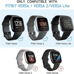 img 2 attached to 4-Pack Thin Silicone Bands for Fitbit Versa 2/Versa/Versa Lite/Versa SE - Soft Replacements for Women & Men (4 Pack A, Small)