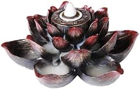 img 1 attached to 🌸 Auspicious Lotus Back Flow Cone Incense Burner Holder Infuser by Pacific Giftware - Enhance Your Meditation Experience