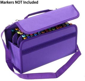 img 3 attached to 👝 BTSKY Handy 80 Slot Carrying Case for Lipstick Organizer, Marker Holder for Touch Spectrum Noir Paint S in Purple