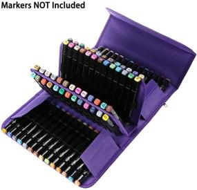 img 2 attached to 👝 BTSKY Handy 80 Slot Carrying Case for Lipstick Organizer, Marker Holder for Touch Spectrum Noir Paint S in Purple