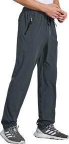 img 4 attached to 🏻 Osflydan Men's Waterproof Lightweight Jogger Running Pants - Elastic Waist Athletic Pants with Convenient Zipper Pockets