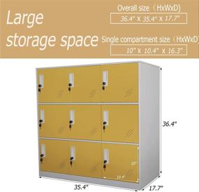 img 1 attached to 🎒 Kids School and Home Locker Organizer Storage, Playground Metal Shoes and Bag Storage Cabinet - Yellow