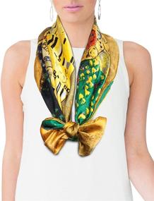 img 1 attached to 🧣 Dahlia Women's 100% Luxury Silk Scarf | Gustav Klimt's Iconic Painting Revealed