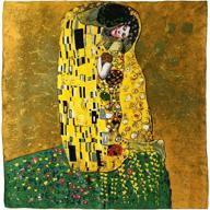 🧣 dahlia women's 100% luxury silk scarf | gustav klimt's iconic painting revealed logo