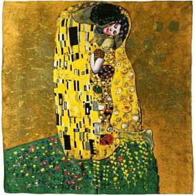 img 4 attached to 🧣 Dahlia Women's 100% Luxury Silk Scarf | Gustav Klimt's Iconic Painting Revealed