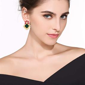 img 3 attached to Aheli Elegant Designer Encrusted Earrings