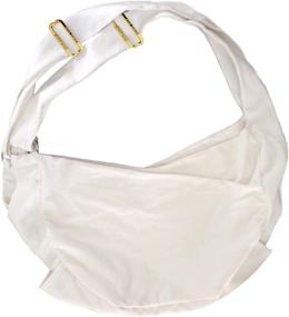 img 4 attached to 🐶 MISO PUP Dual Strap Dog Sling Carrier (White/Gold) with Pockets & Head Notches | Made in USA | Machine Washable | Ideal for Small Dogs up to 8lbs | Spoil Your Furry Companion