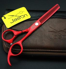 img 2 attached to 🏻 Premium 5.5" Hair Cutting Scissors & Salon Blending Thinning Shears with Leather Bag for Barbershop Excellence