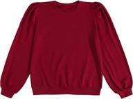 stylish solid sweatshirt: romwe women's casual puff long sleeve crewneck pullover logo