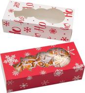 🎄 12pcs snowflake christmas cookie boxes: festive treat boxes for holiday bakery, candy, gifts, and christmas party favors логотип