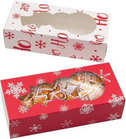 img 4 attached to 🎄 12Pcs Snowflake Christmas Cookie Boxes: Festive Treat Boxes for Holiday Bakery, Candy, Gifts, and Christmas Party Favors