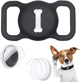 img 4 attached to Black Wustentre Protective Case for Apple AirTags - Compatible with Dog Cat Collar, Pet Loop Holder - AirTag Accessories with Screen Protectors - Air Tag Silicone Cover for Pet Collar