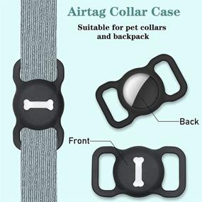 img 3 attached to Black Wustentre Protective Case for Apple AirTags - Compatible with Dog Cat Collar, Pet Loop Holder - AirTag Accessories with Screen Protectors - Air Tag Silicone Cover for Pet Collar