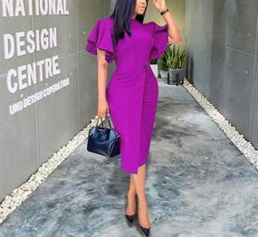 img 1 attached to 👗 Sleeves Bodycon Elegant Dresses: The Must-Have Attire for Business Women's Clothing