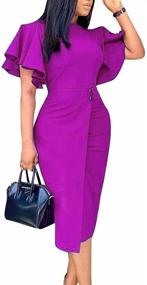 img 3 attached to 👗 Sleeves Bodycon Elegant Dresses: The Must-Have Attire for Business Women's Clothing