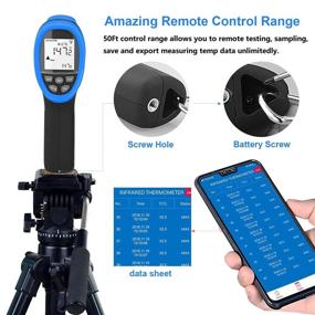 img 1 attached to 🌡️ BTMETER BT-985CAPP Non-Contact Infrared Thermometer 12:1 Laser Temperature Measurement Gun -58℉~1472℉(-50℃～800℃) with Bluetooth APP(NOT for Human Body Temperature Testing)