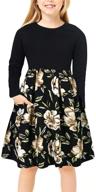 👗 gorlya girls' short sleeve vintage floral print swing party dress with pockets - ages 4-12 logo