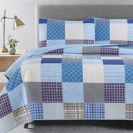 одеяло boaim размером twin, голубое логотип