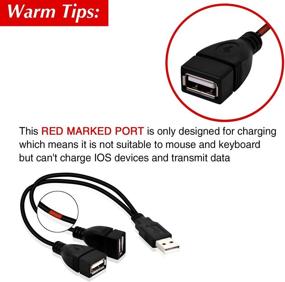 img 3 attached to 💻 USB 2.0 A Male к Dual USB Female Jack Y Splitter Hub Power Extension Adapter Cable 💻 USB 2.0 Вилка A к двойному гнезду USB Типа A Y-разветвительный хаб удлинитель кабеля