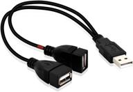 💻 usb 2.0 a male к dual usb female jack y splitter hub power extension adapter cable 💻 usb 2.0 вилка a к двойному гнезду usb типа a y-разветвительный хаб удлинитель кабеля логотип