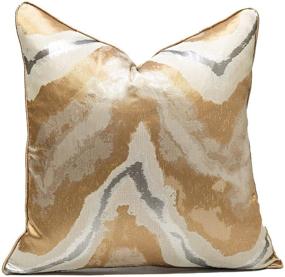 img 4 attached to 👑 Add a Touch of Elegance with Gold Decorative Throw Pillow Covers, 18x18, Modern & Unique Designs for Couch, Sofa, Bed & Home Decor