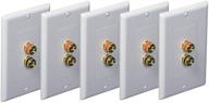 🔌 imbaprice (5 pack) high-quality 2 connector banana wall plate - premium banana plug binding post wall plate for speakers in white logo