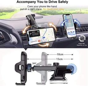 img 2 attached to 📱 Convenient and Reliable Car Phone Holder Mount for All Smartphones - Easy Clamp, Ultra Durable, Hands-Free Universal Dashboard Cell Phones Holder Compatible with iPhone 12 11 Pro XS Max SE 8 Samsung S21 S20 Others