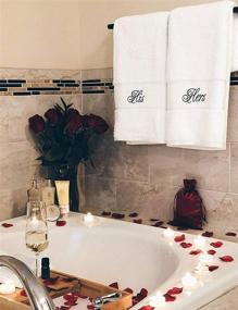 img 2 attached to 🎁 His and Hers Bath Towel Set: Perfect Anniversary, Wedding, or Engagement Gifts for Couples
