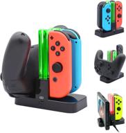 🎮 nintendo switch & oled model fastsnail controller charger: joycon charging dock station + pro controller with charger indicator and type-c charging cable logo