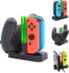 img 4 attached to 🎮 Nintendo Switch & OLED Model FastSnail Controller Charger: Joycon Charging Dock Station + Pro Controller with Charger Indicator and Type-C Charging Cable