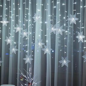 img 4 attached to 96LED Snowflakes Curtain String Lights 11.5ft/3.5M for Christmas Window Decoration - Plug-in LED String Lights for Bedroom, Patio, Wall - Ideal for Weddings, Birthdays, Indoor & Outdoor Parties (White)