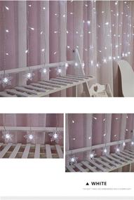 img 3 attached to 96LED Snowflakes Curtain String Lights 11.5ft/3.5M for Christmas Window Decoration - Plug-in LED String Lights for Bedroom, Patio, Wall - Ideal for Weddings, Birthdays, Indoor & Outdoor Parties (White)