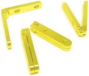 img 1 attached to 🔒 Alamic Mini Hinges for Wood Box Jewelry Box 90 Degree Golden Box Hinge - 12 Pack with Screws