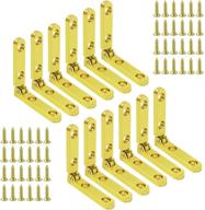 🔒 alamic mini hinges for wood box jewelry box 90 degree golden box hinge - 12 pack with screws логотип